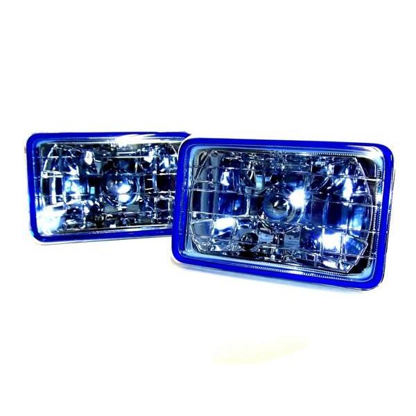 汎用 角 角目4灯用 ランクル60 ブルー ヘッドライト ランプ 青 台湾製