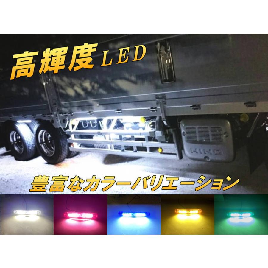 24V ストロボマーカー 2個セット ストロボ 内臓 防水 IP67 LED サイドマーカー マーカーランプ ミニマーカー デイライト アンダーライト｜auto-parts-osaka｜02