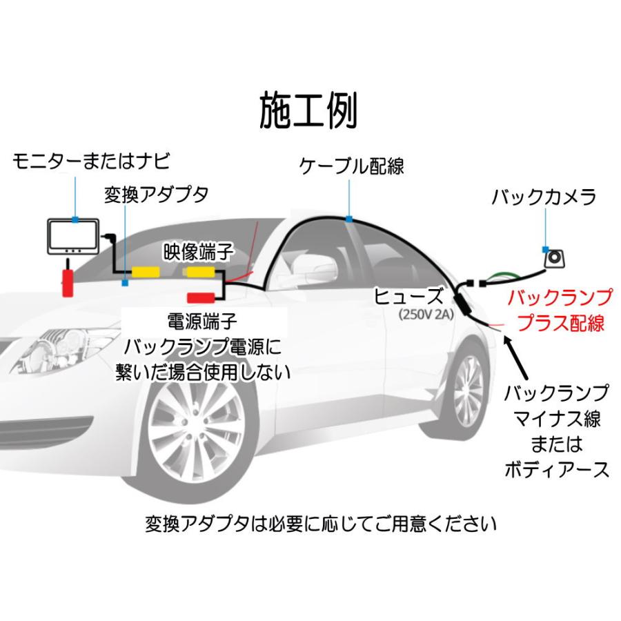 バックカメラ (M3-008) 45個LED搭載 ナンバープレート取付 視野角172° ワイドビュー 58万画素 ピクセルプラス社純正チップ搭載 12V 24V兼用 後付け ISORA製｜auto-parts-osaka｜17