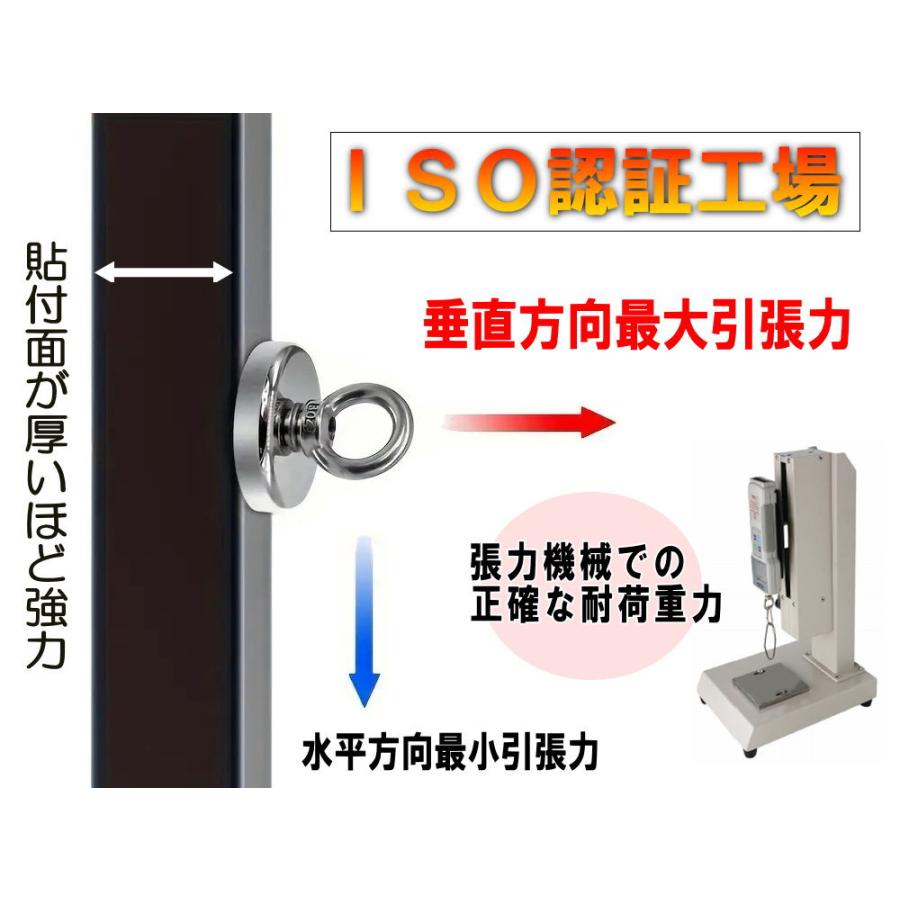 超強力 マグネットフック 耐荷重 65kg ネオジム磁石 N35 強力 磁石