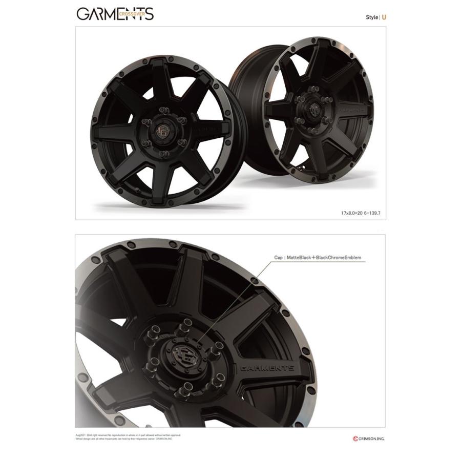 クロスオーバーガーメンツ Style U アーバン 17X8.0J +20 6/139 プラド