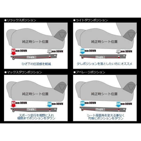 ローポジション アルトワークスHA36S 純正レカロ用 ローポジアダプター