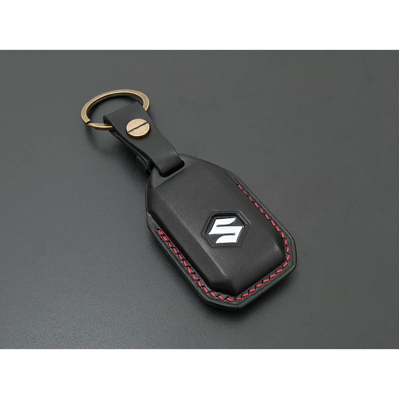 本革スマートキーケース スイフトスポーツ ZC33S用 ブラック×レッド