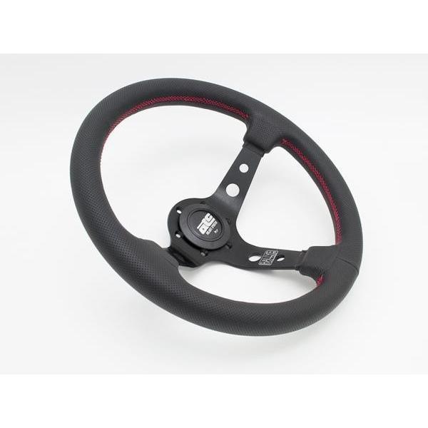 ATCラリーコーン 95mm 33φステアリング ブラックエアレザー レッド