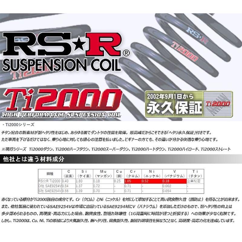 ダウンサス ヴォクシー ZRR70W 22/4〜 ZS用 RS-R Ti2000 ダウンサス 1台分 T665TW 正規品の画像