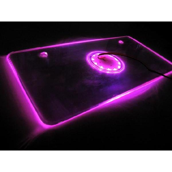 12ｖ車用 Led アクリルナンバープレートフレーム ピンク 高輝度led 12発 普通車 軽自動車対応 Le179 オートエージェンシー 通販 Yahoo ショッピング