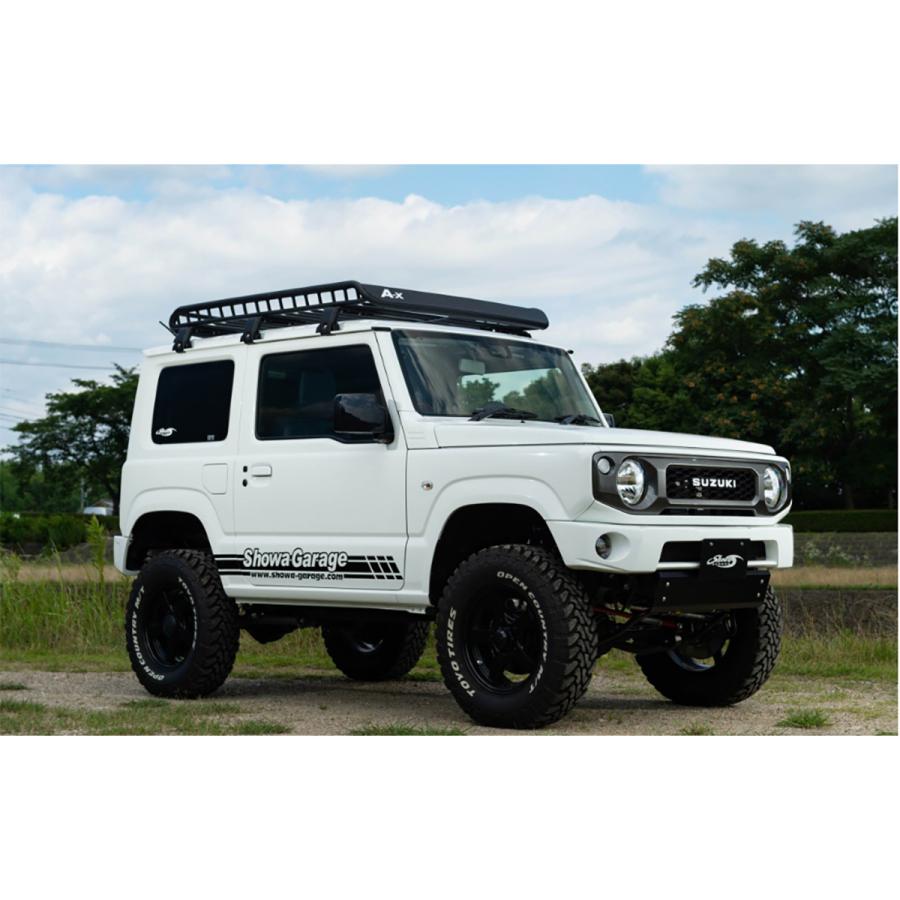 ショウワガレージ A-xシリーズ アルミ製ルーフラック Lサイズワイドフット付 E20051 ブラック 汎用 (送料込み)の画像