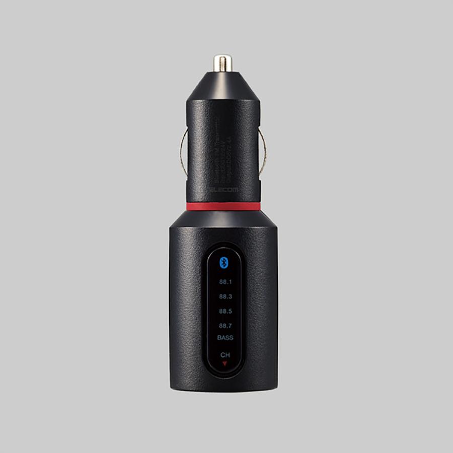 ELECOM Bluetooth(R)FMトランスミッター(2.4A/2ポート/重低音