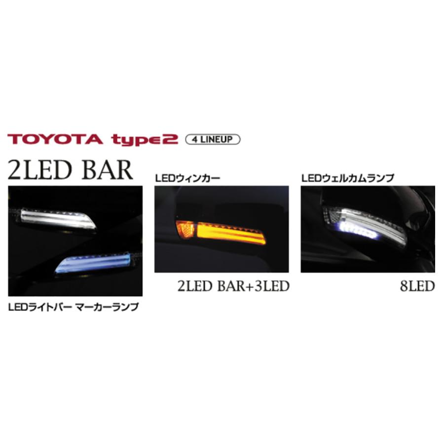 VALENTI ヴァレンティ  ジュエルLEDドアミラーウィンカー トヨタtype2 DMW-T2SW ライトスモーク/ブラッククロームの画像