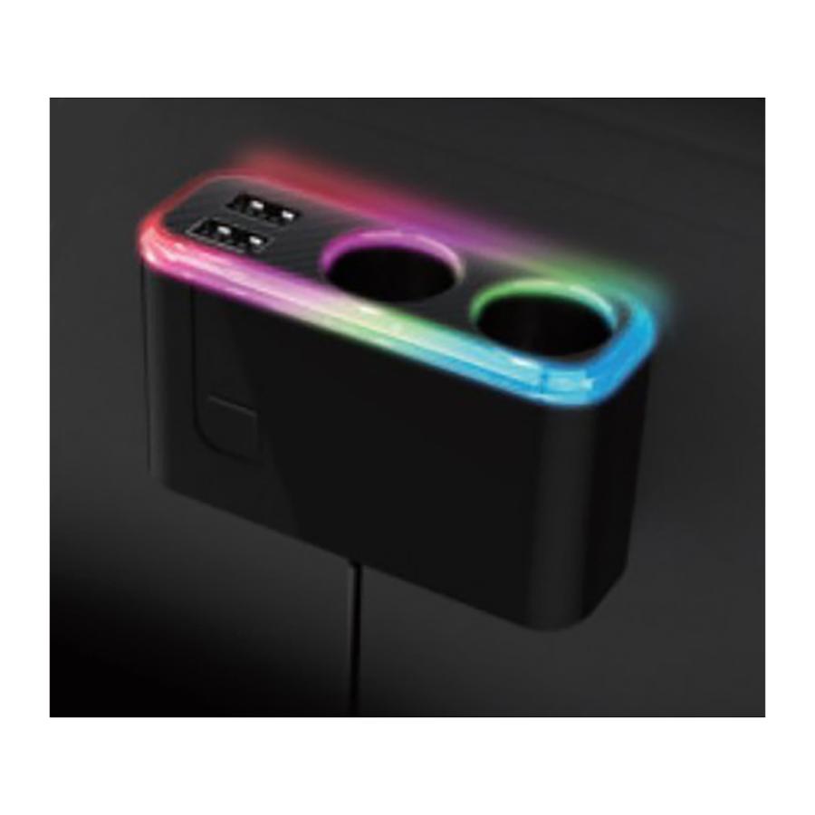 Kashimura 2連セパレートソケット 2USB-4.8A レインボーライト Kashimura 2連セパレートソケット 2USB-4.8A レインボーライト