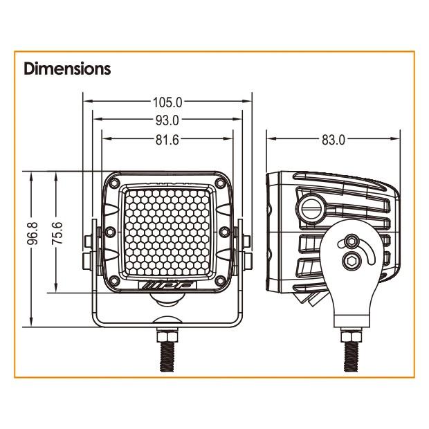 IPF IPF600シリーズCUBE2インチバックランプ12v/24v共通642BL