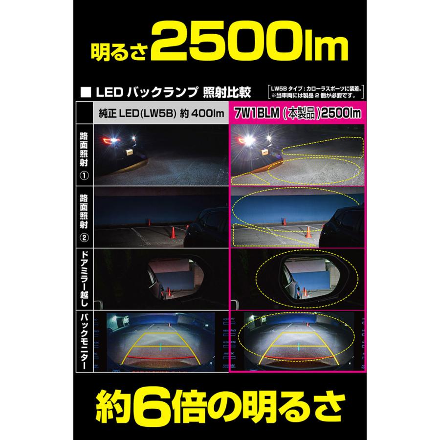 IPF アイピーエフ LEDバックランプバルブ X3 LW5 2500lm 6500K 7W1BLM