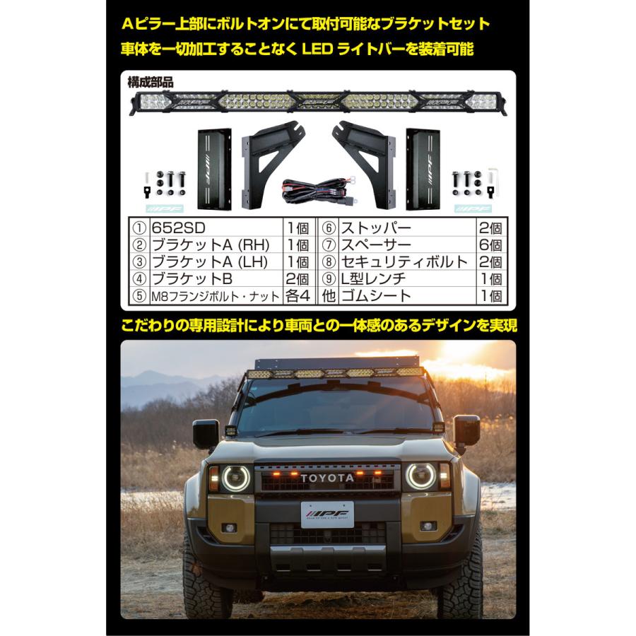 こページ IPF 652SDライトバーブラケットセット FORランクル250 652LC2