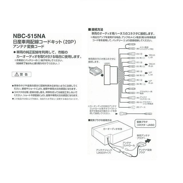 ナビック ニッサン車用 配線コードキット(20P) NBC-515NA