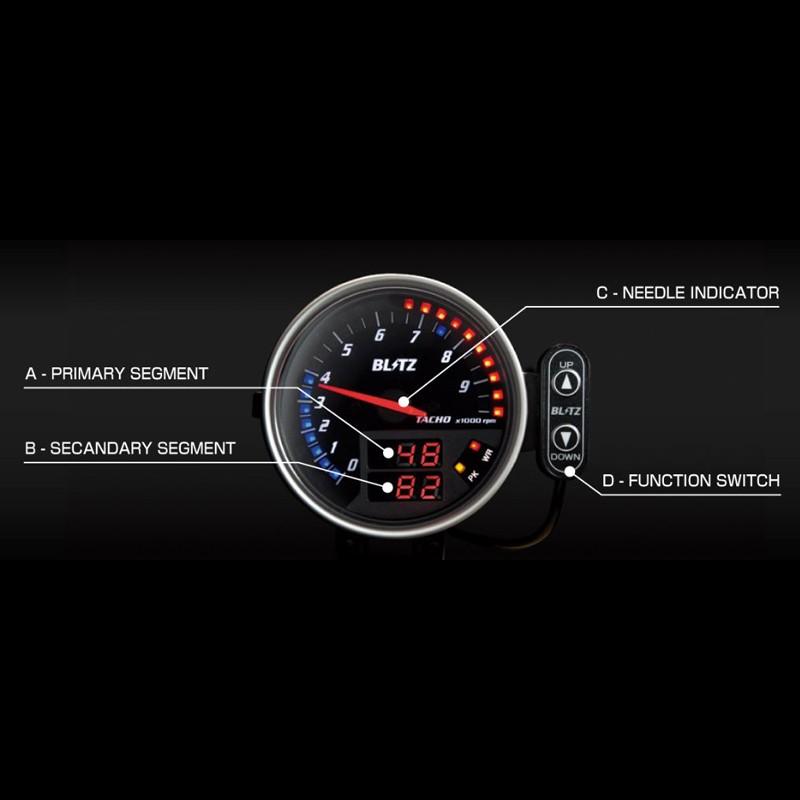 ブリッツ FLDメーター 良かれ タコメーター(TACHO) エンジン油温タイプ  
