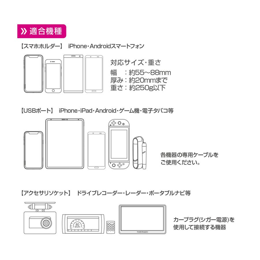 ペルシード Pellucid ワンタッチスマホホルダー アクセサリソケット