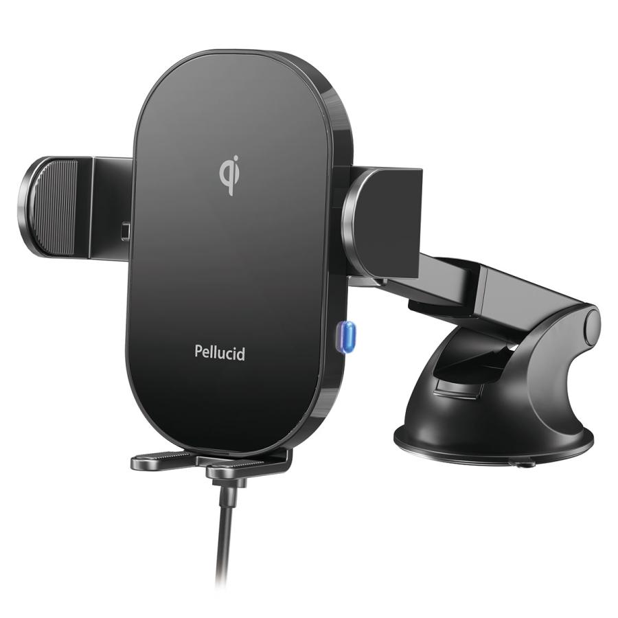 ペルシード Pellucid ワイヤレス充電 自動開閉スマホホルダー ロング