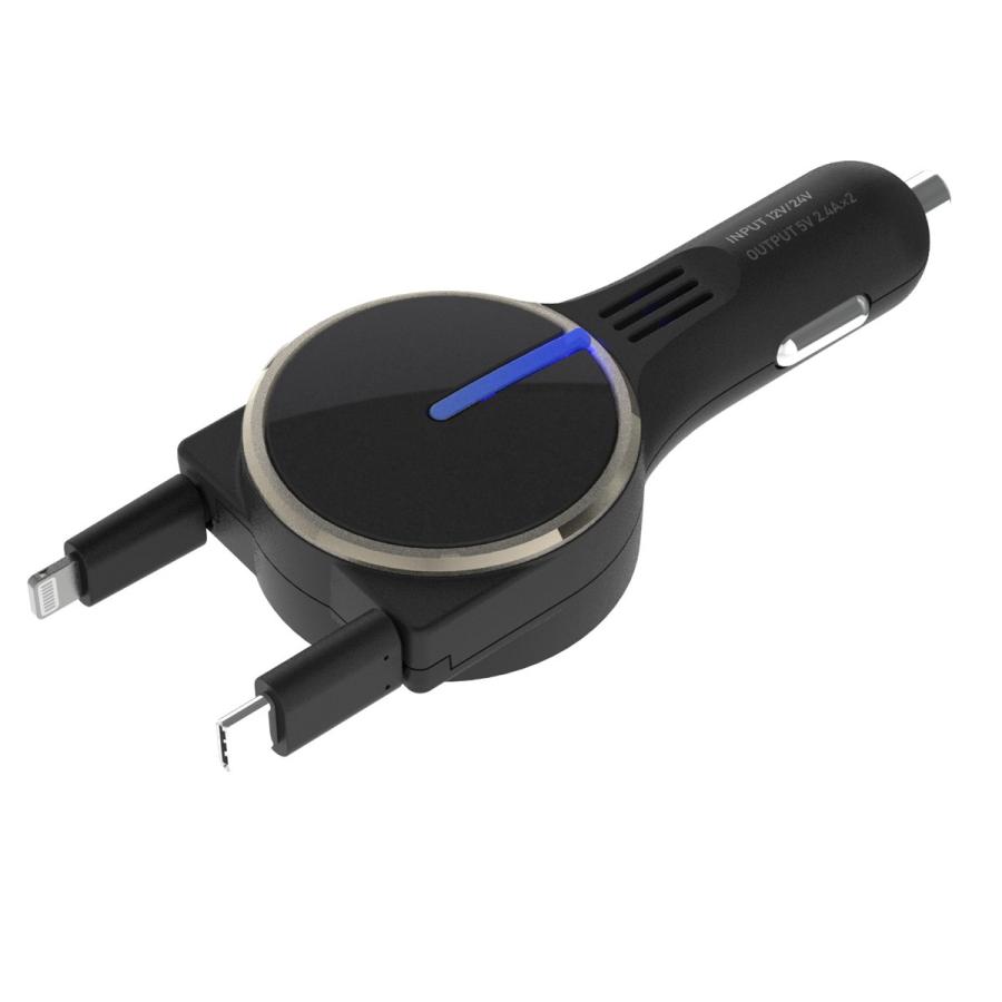 Pellucid Twinリール充電器 Lightning Type C Spj04 オートバックスpaypayモール店 通販 Paypayモール