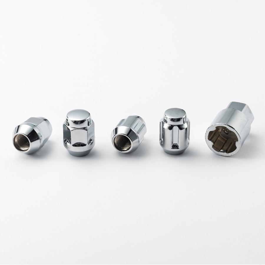 タイヤホイール4本セット（ナット付き） 汎用/ロック付】ホイールナット 19HEX M12xP1.25 メッキ 20個入 60