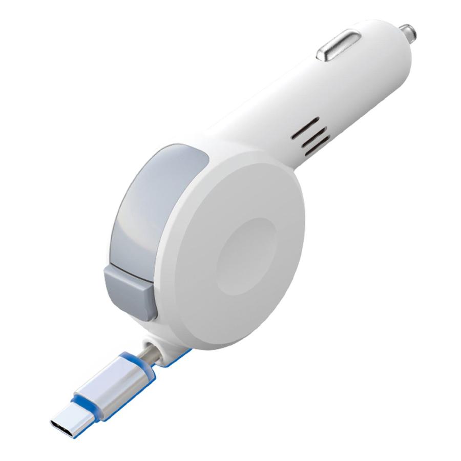 AQ C06 Type-Cリール式充電器 3.0A ホワイト : オートバックス AQ C06 Type-Cリール式充電器 3.0A ホワイト : オートバックス