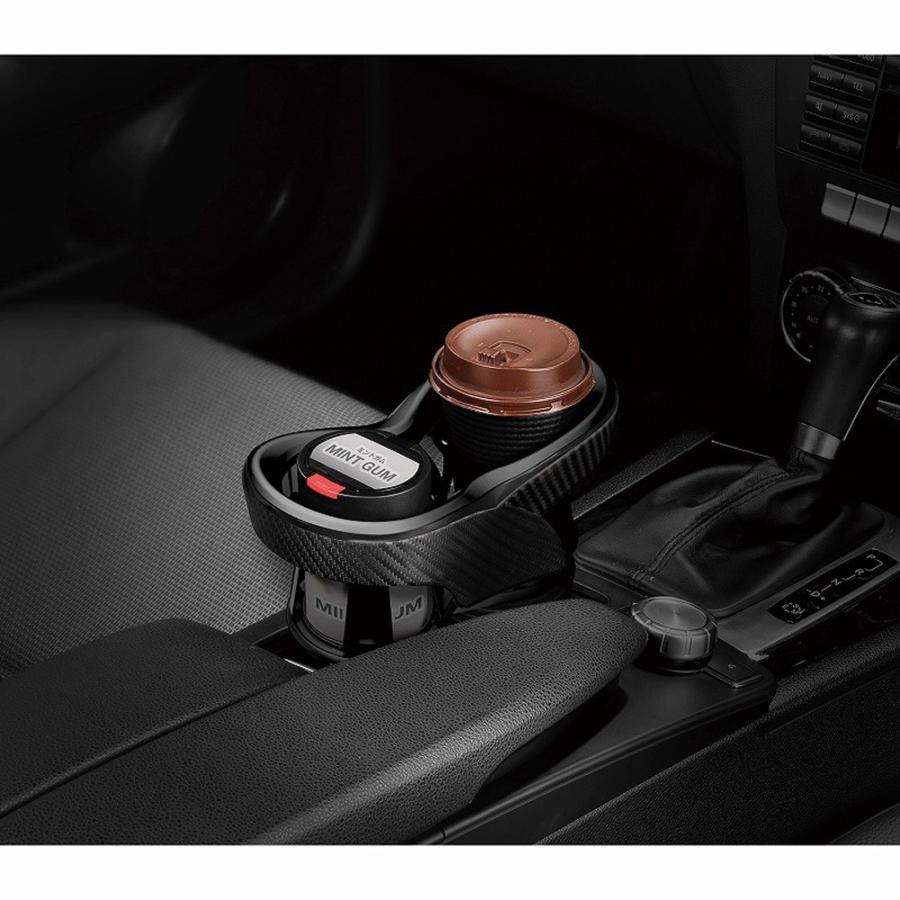 Carmate カーメイト ツインカップホルダー クワトロX カーボン調 BLACK