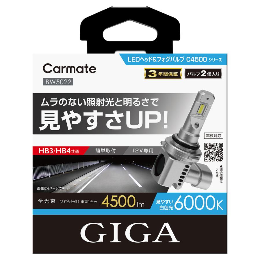 カーメイト（CARMATE） BW5022 LEDヘッドバルブ C4500 6000K HB