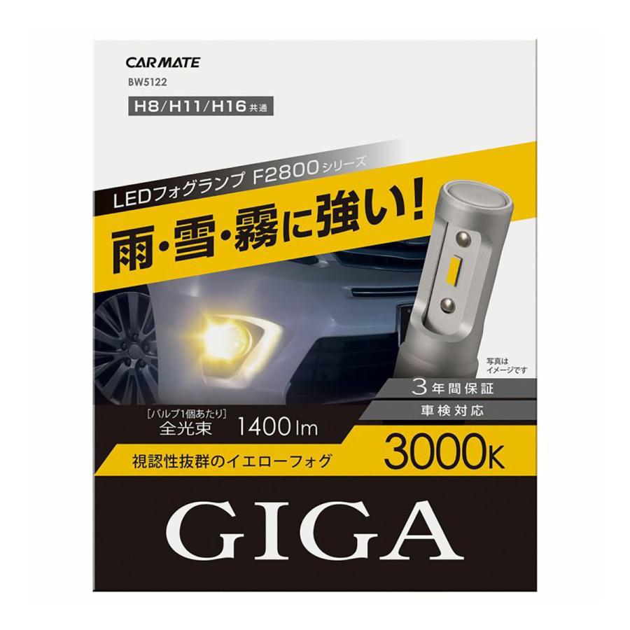 GIGA CARMATE カーメイト GIGA LEDフォグランプF2800 BW5122 3000K H8