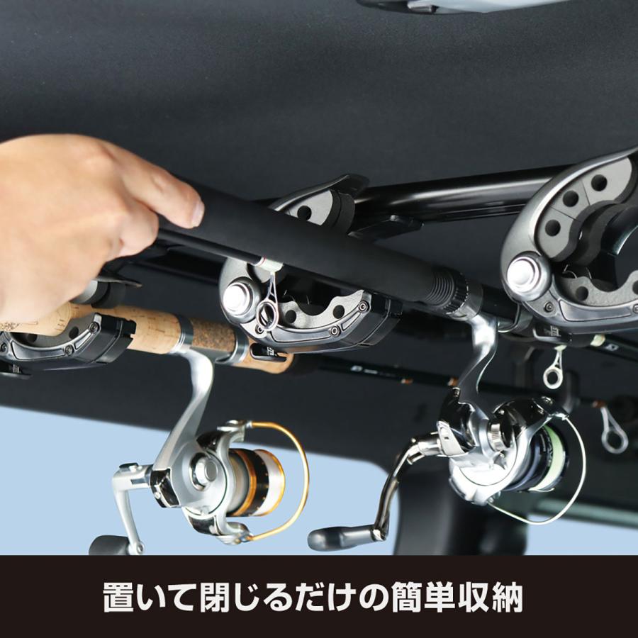 YACVISOA200系ハイエースS-GL標準専用スマートロッドホルダー5本用UHA1Fブラックの画像