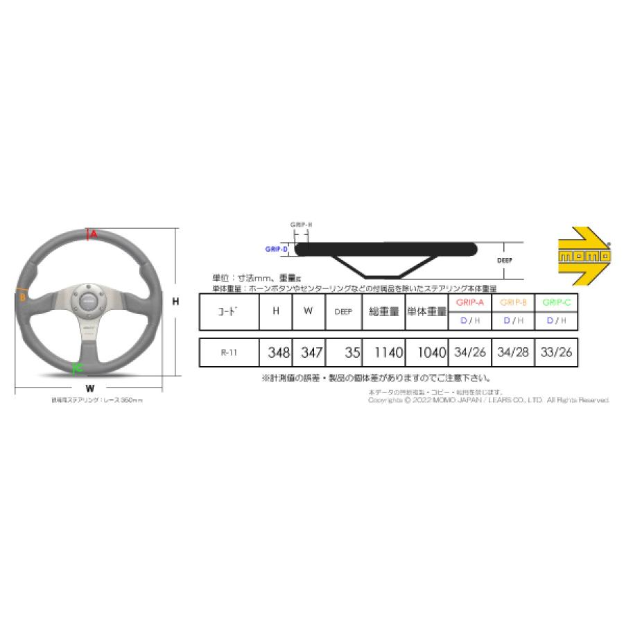 【在庫有】MOMORACE(レース)350ミリブラックレザー/ダークグレイ｜autobacs｜02