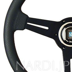 NARDI タイプA ブラックパンチングレザー＆ブラックスポーク レッド