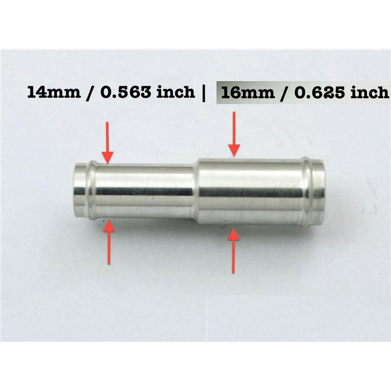 アルミホース変換ストレートジョイントパイプ異径14mm>16mm アルミホース変換ストレートジョイントパイプ異径14mm>16mm