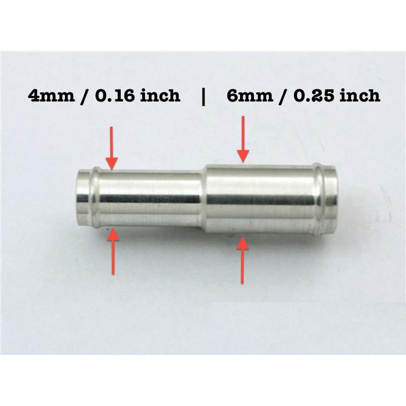 複数個口用❸ アルミホース変換ストレートジョイントパイプ異径4mm＞6mm 2個入れ