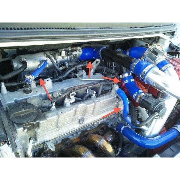 コルト バージョンRブローバイ・インテークホース 4本セット 青