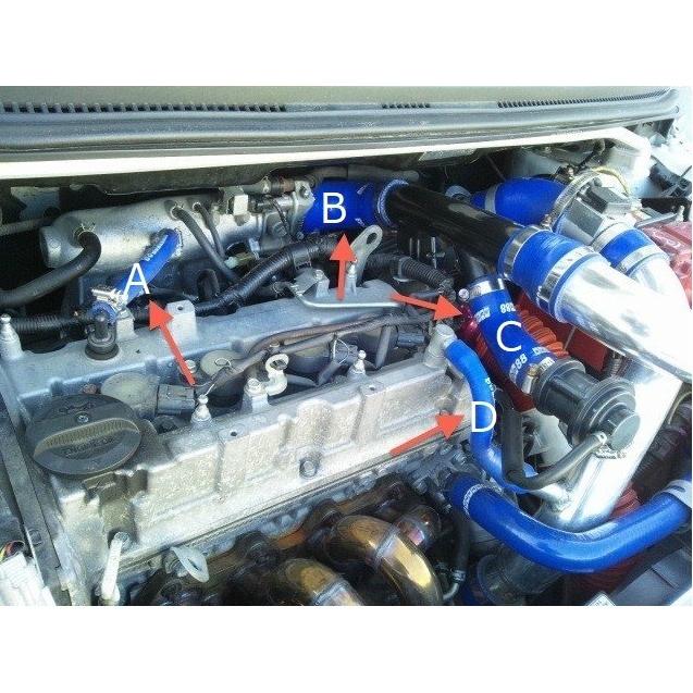 シリコン樹脂製強化ブローバイホース 2本セット三菱 コルト COLT