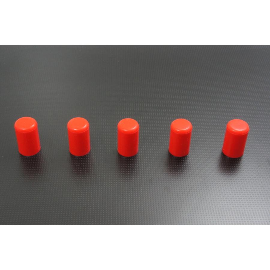 シリコンホース バキュームラインキャップ内径8mm 5個 赤