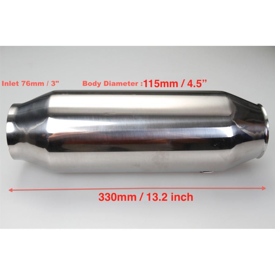 汎用 レゾネーター ステンレス 76φマフラー サブサイレンサー 中間