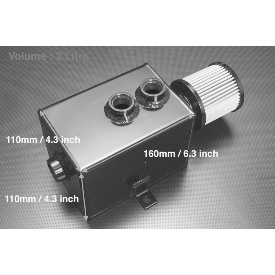 オイルキャッチタンク ブリーザーフィルターセット 高級感溢れる 2L 黒