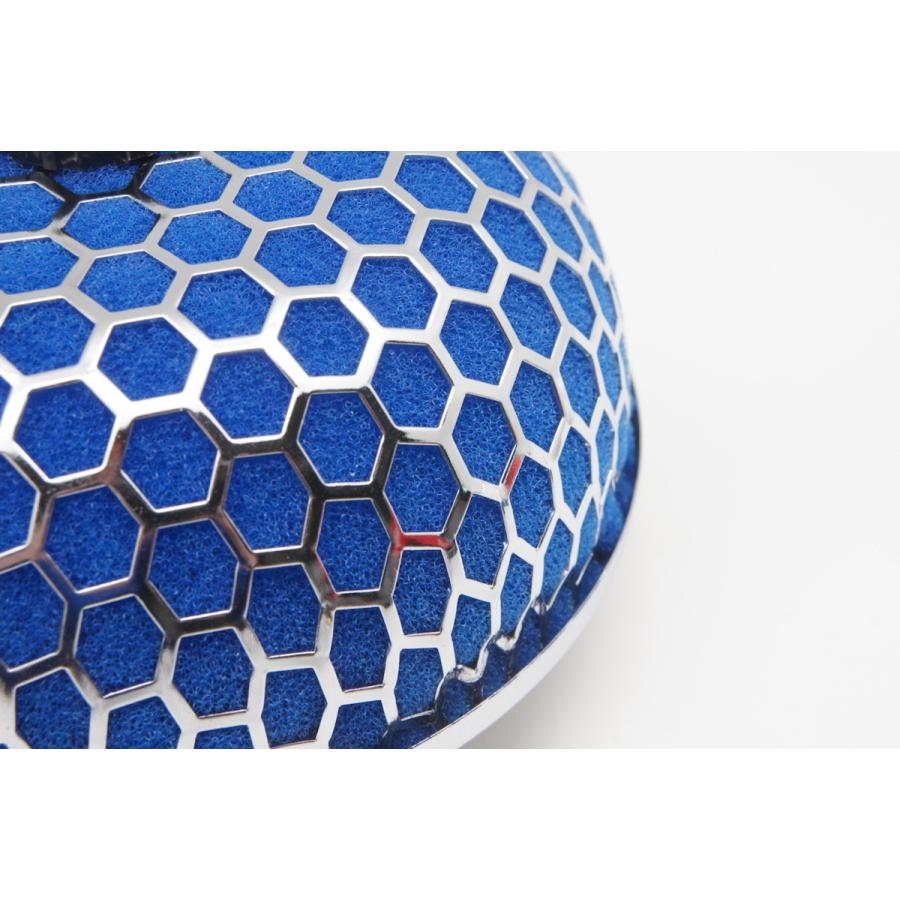 汎用 キノコ エアクリーナー スポンジ フィルター 76mm 青