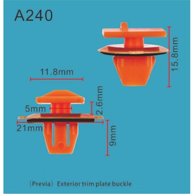 Toyota アウト サイド クリップ 76932-26010 10個 : AUTOBAHN88ヤフー
