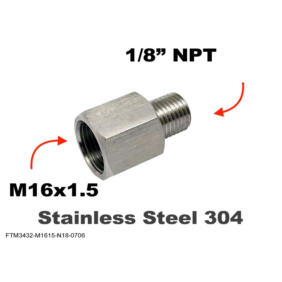 ステンレス材質 センサー アダプター メスーオス変換継手 メスM16x1.5