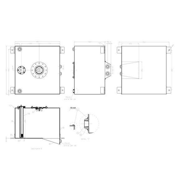 汎用アルミ製フューエルタンク56.7L 燃料計センサーユニット付