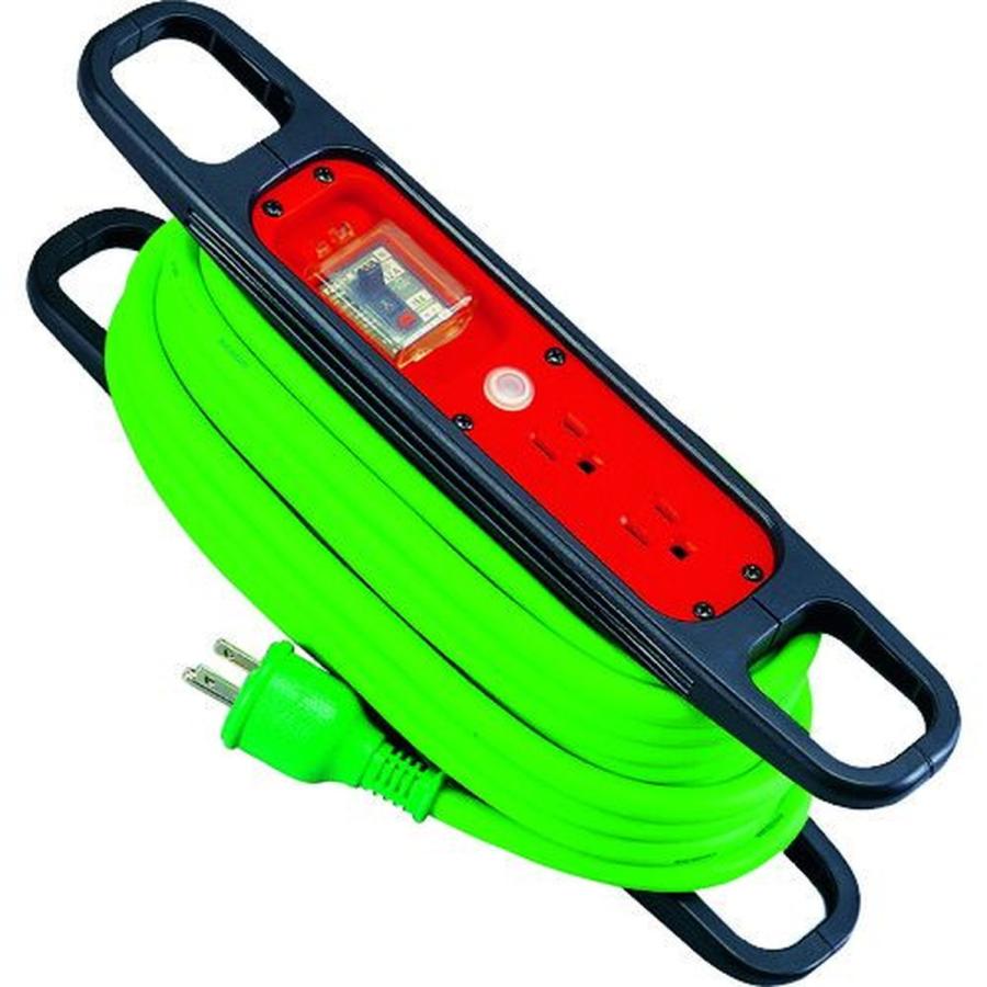 日動 ハンドリール １００Ｖ ３芯×１０ｍ 緑 アース過負荷漏電しゃ断器付 1台