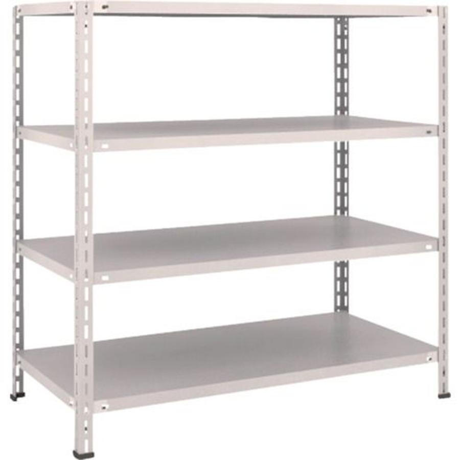 ＴＲＵＳＣＯ 軽量棚 中棚ボルトレス型１２００Ｘ６００Ｘ１２００ ４段 ネオグレー 1台