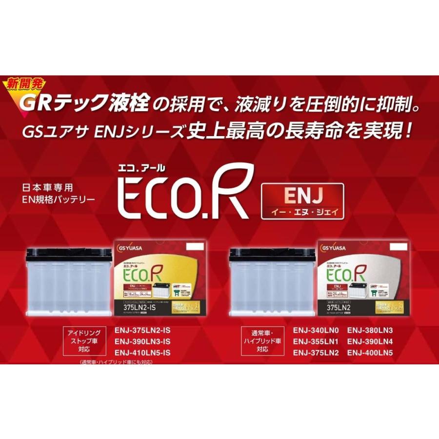 GSユアサ　ENJ-380LN3 / ECO.R ENJ 日本車専用 ENタイプバッテリー YUASA エコアール｜autocenter｜05