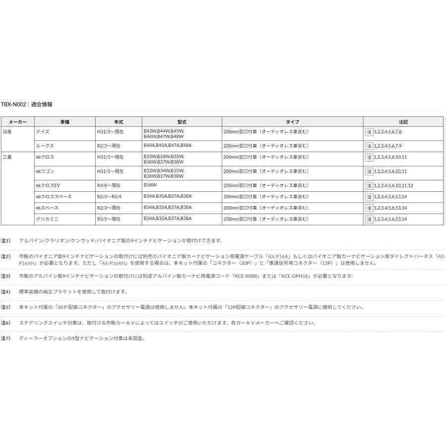 カナック企画 カナテクス TBX-N002 9インチナビ取付キット ＜日産