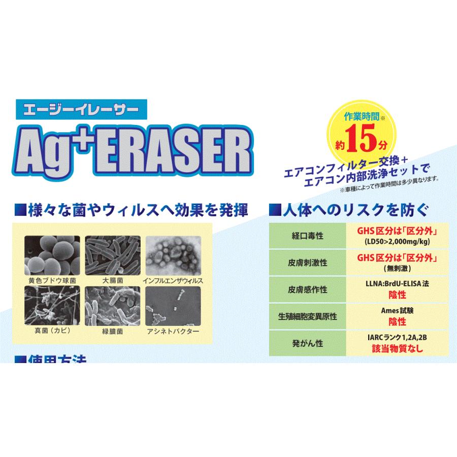 Linda エージーイレーサー　1本/　AgERASER　横浜油脂工業 カーエアコン・エバポレーター洗浄 国産車専用｜autocenter｜04