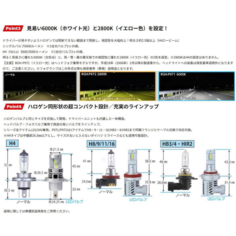 RACING GEAR（レーシングギア） RG RGH-P973 (H4／6000K ホワイト光