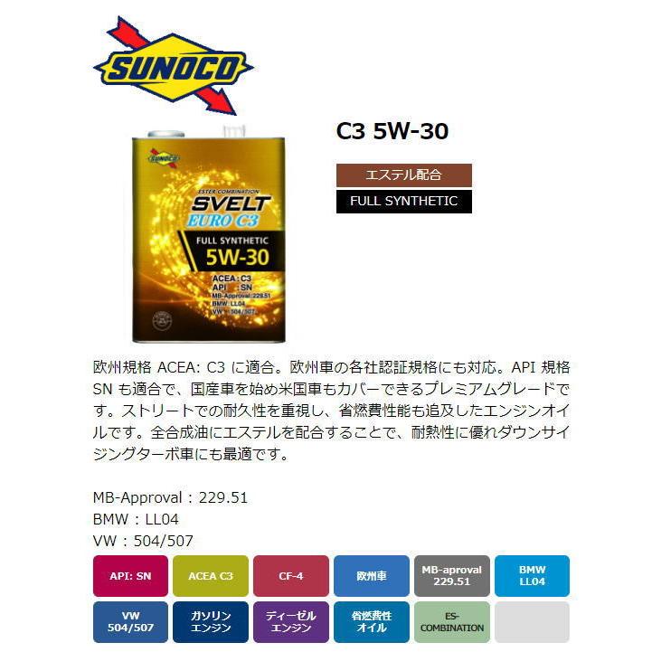 エンジンオイル sunoco SVELT EURO C3 5W-30 20Lペール缶 全合成 エステル配合SN/C3/229.51/LL04/504/507 スノコ スヴェルト 欧州車用 :sunocosvelteuro20l:カー用品イチオシ通販Yahoo!ショッピング店 - 通販 - Yahoo!ショッピング エンジンオイル sunoco SVELT EURO C3 5W-30 20Lペール缶 全合成 エステル配合SN/C3/229.51/LL04/504/507 スノコ スヴェルト 欧州車用 :sunocosvelteuro20l:カー用品イチオシ通販Yahoo!ショッピング店 - 通販 - Yahoo!ショッピング