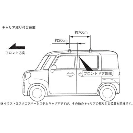 TERZO スペーシア、フレアワゴン ベースキャリアセット(EF14BL+EB2+