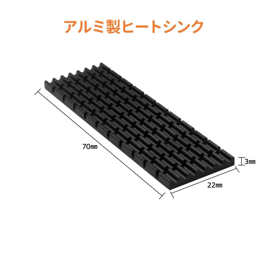 M.2 2280 SATA NGFF MVMe SSD用 熱伝導 ヒートシンク 2組セット(薄型